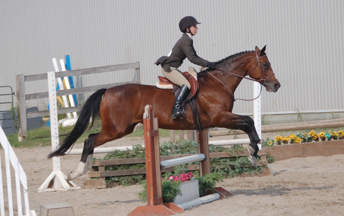 Julia riding Maggie